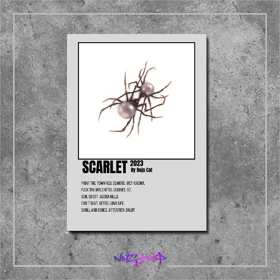 Poster Kayu Notsleep Cover Album Musik  Scarlet  Doja Cat  Hiasan Dinding Aesthetic Band slow rock