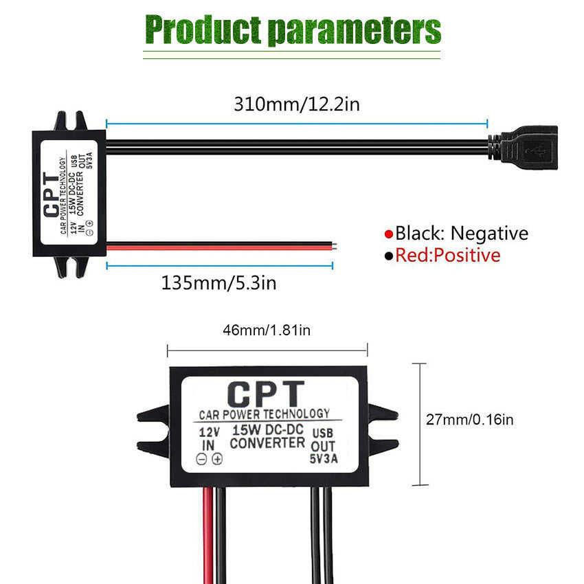Step Down Converter inverter DC 12 ke 5v Dual USB Penurun tegangan Step Down Stepdown konverter arus