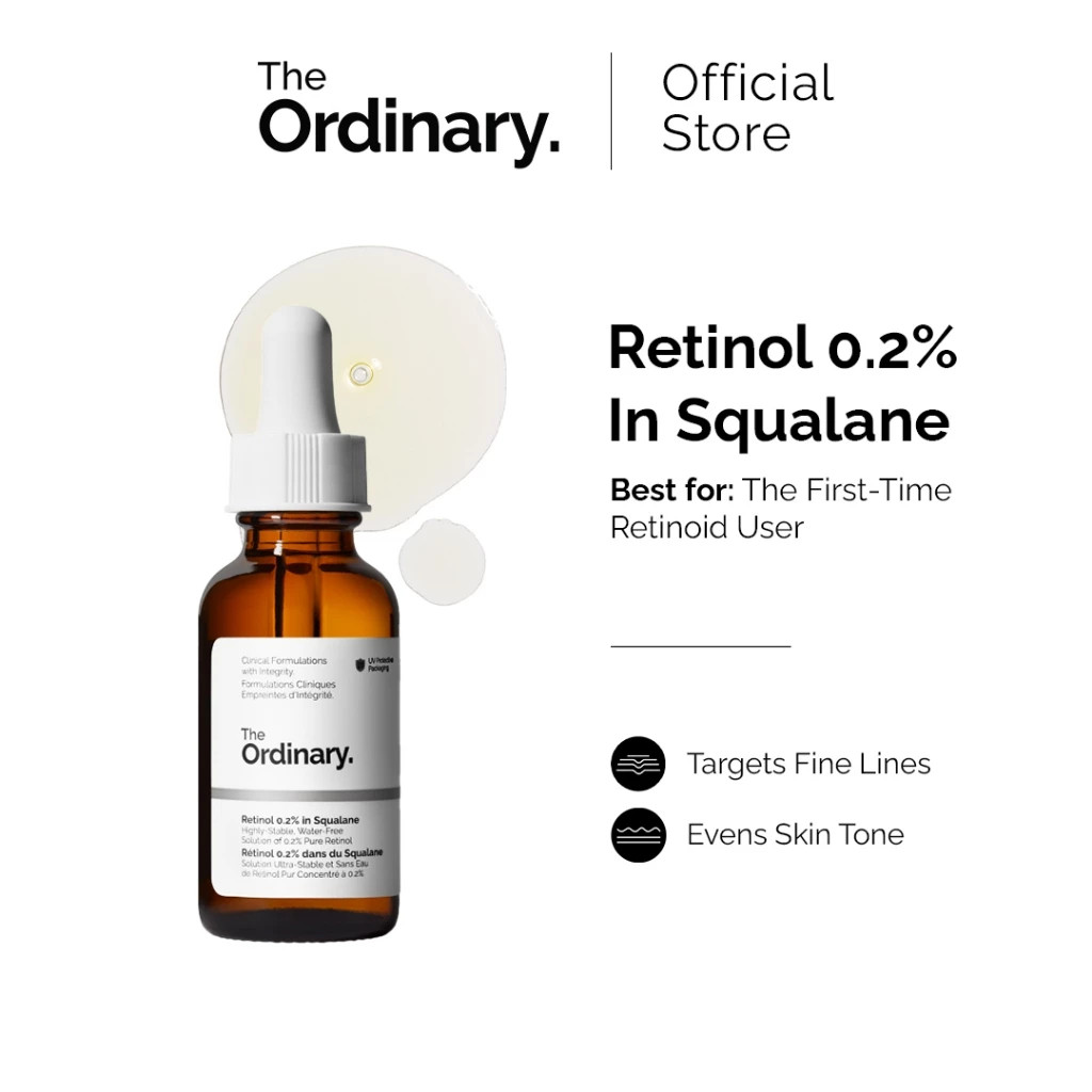 The Ordinary Retinol 0.2% In Squalane - 30 mL | Targets Early Signs of Aging, Mild Retinol Serum
