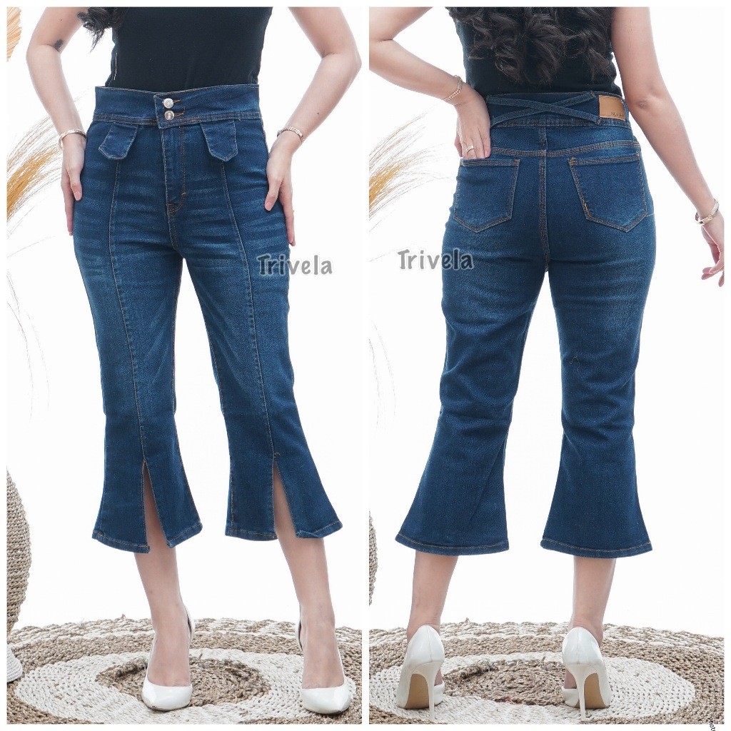 SC Celana Jeans Cutbray Highwaist 7/9 Stretch Premium / Azelyn Cutbray 7/8