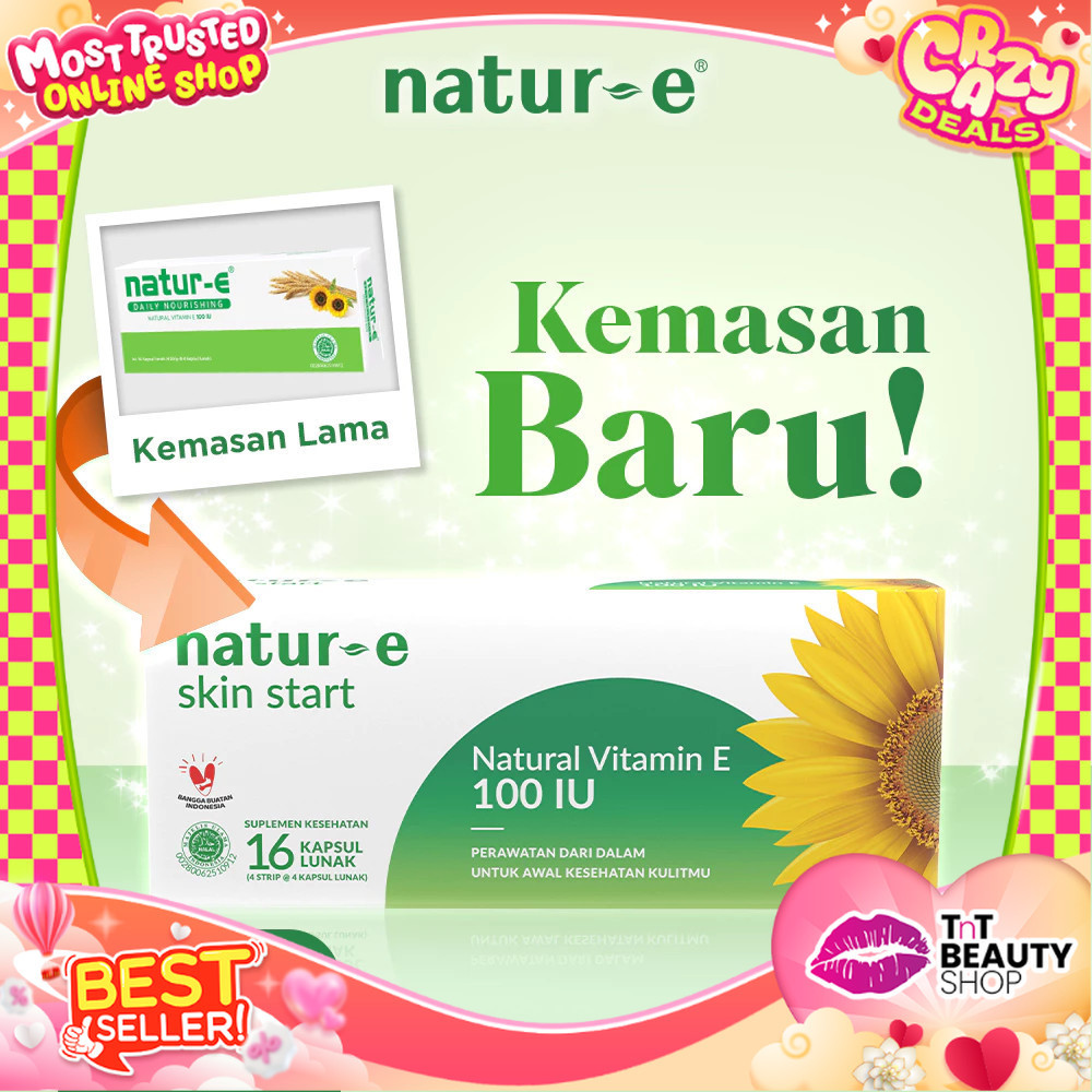 Natur-E Skin Start Natural Vitamin E 100 IU 16s - 32s - Soft Capsule Suplemen | TnT Beauty Shop