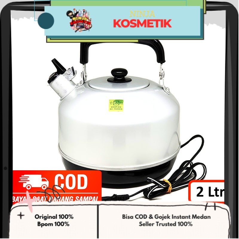 Maspion Ceret Listrik Bunyi Aluminium 2 Liter 20cm | Teko Siul Masak Air Panas | Whistling Kettle