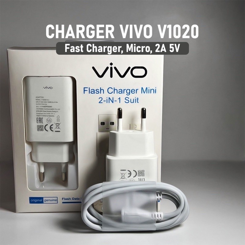 Charger Vivo 2A 5V 10W Fast Charger USB MICRO V1020 Original 100%