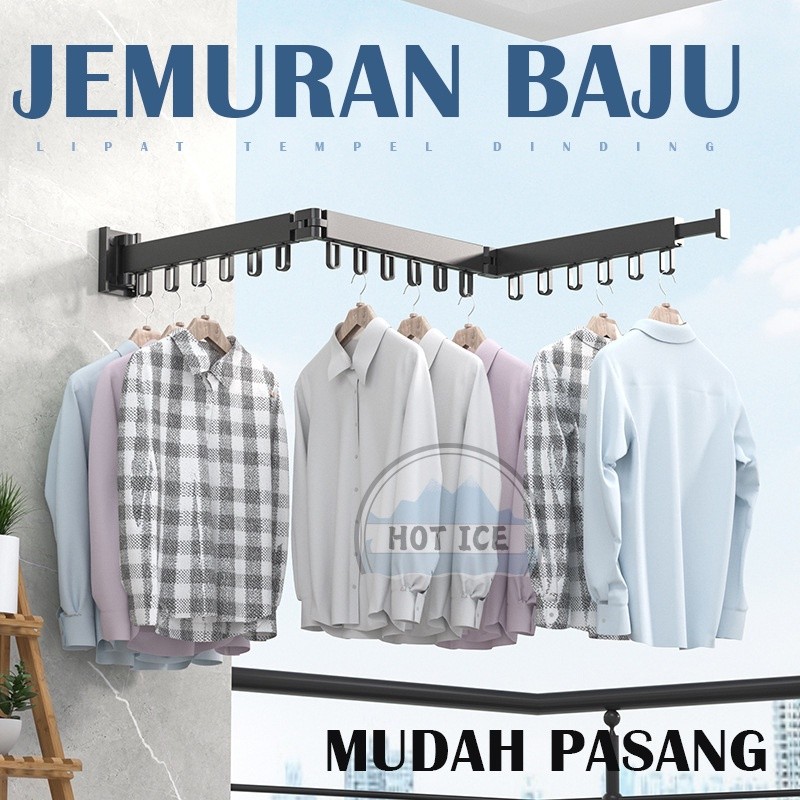 Jemuran Dinding Baju aluminium jemuran Lipat Gantung