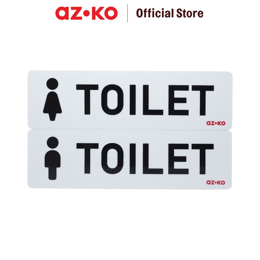 AZKO 7.5x26 cm Stiker Anodized Sign Toilet Men & Woman - Putih Sticker Penanda Label Pintu Emblem De