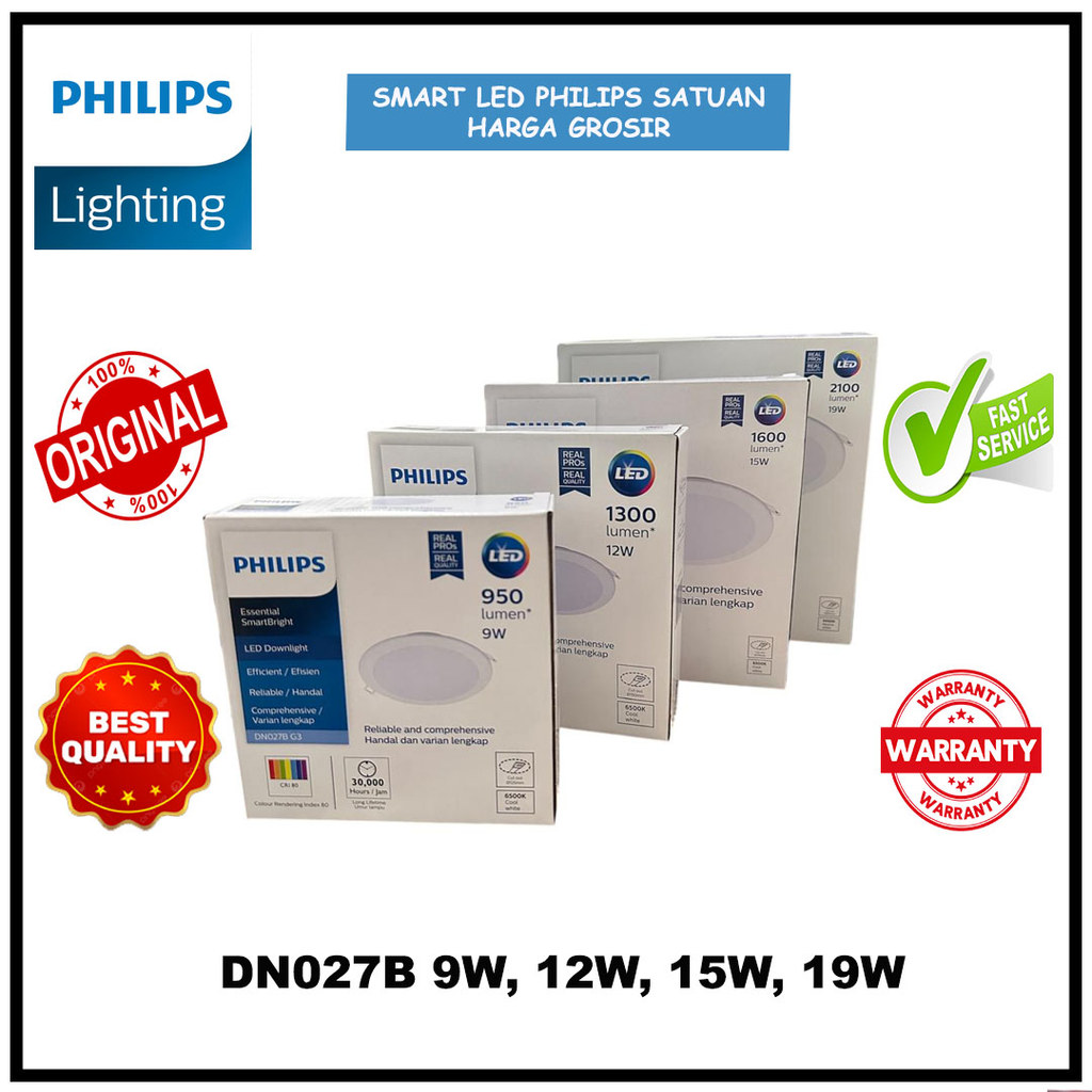 Philips Downlight Led DN027B G2 / G3 6 W / 9 W / 12 W / 15 W / 19 W WATT 4" 5" 6" 7" 8" Inch 6500K /