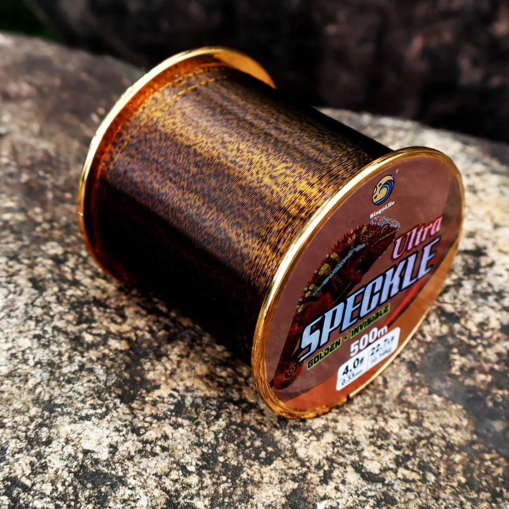 Bingolife Senar Pancing Nilon Golden Speckle Invisible 500m Ultra Kuat Anti Keriting