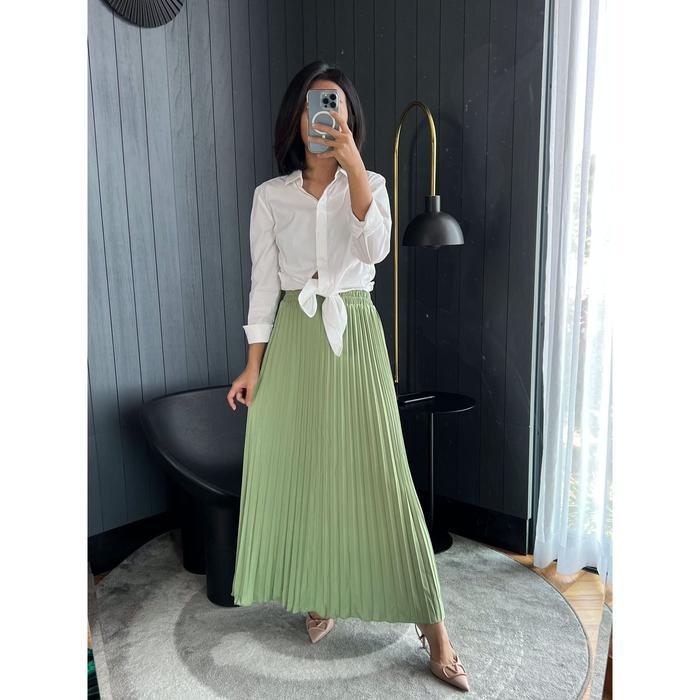 promo  -Rok Plisket Mayung / Rok Plisket / Plisket Premium / Pleated Skirt - Abu Muda, Allsize