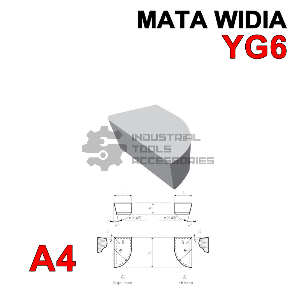 Mata Widia A420Z YG6 Pahat Cemented Tip A 420Z YG 6 Carbide Bubut Brazed
