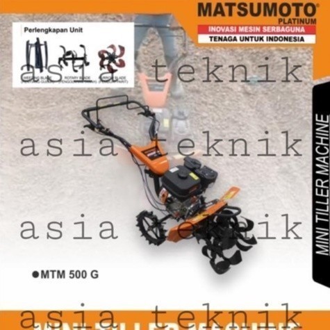 Traktor Sawah Paret Bedengan Tiller Matsumoto MTM 500 G + Bensin 7.5HP