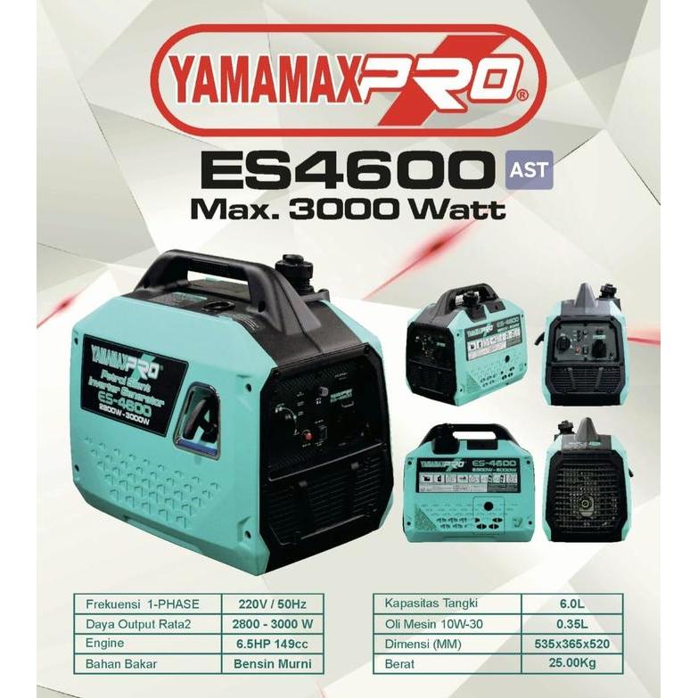 GENSET SILENT INVERTER 3000 WATT ES 4600 RR / YAMAMAX-PRO