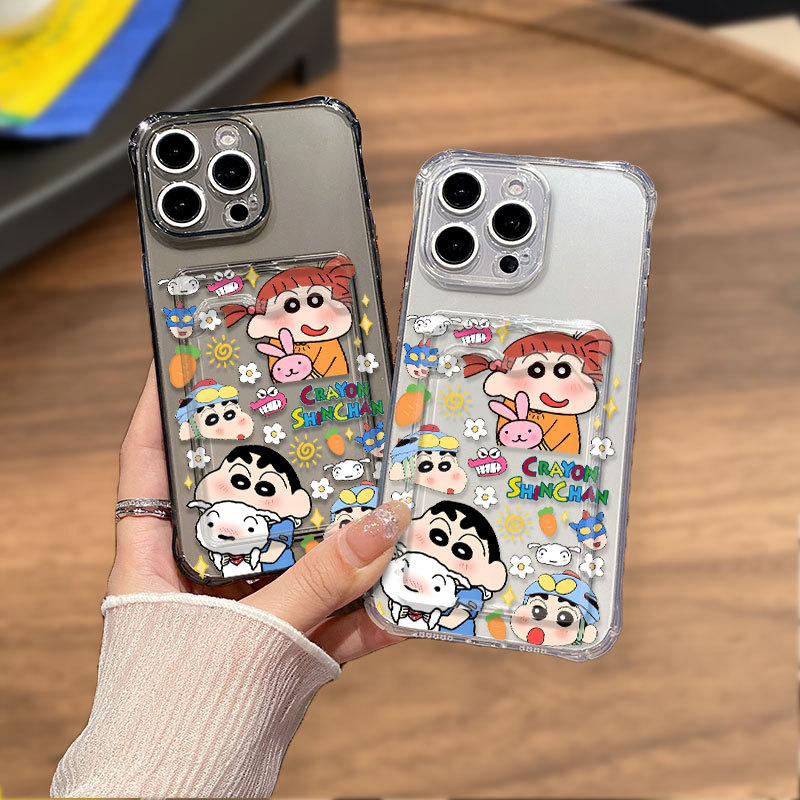 Softcase Slot Card Holder Polos For iPhone 13 Mini 13 Pro Max 14 Plus 14 Pro Max 15 Plus 15 Pro Max 