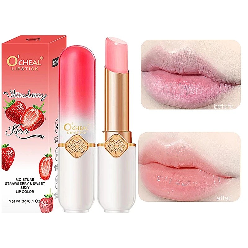 OCHEAL Warna Mengubah Lipstick Buah Lip Balm Moisturizing Tahan Air Tahan Lama Moisturizing Lip Balm