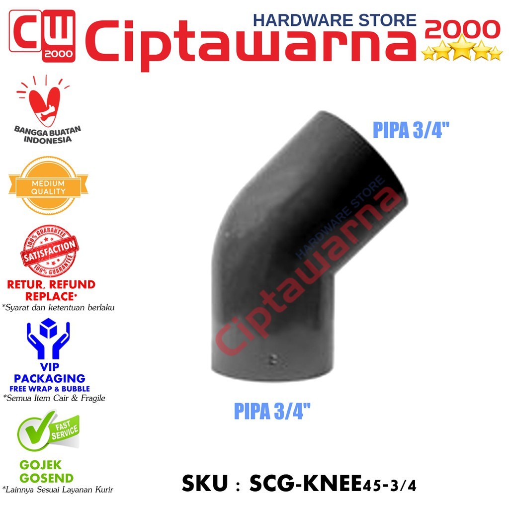 Knee 45 derajat 3/4" AW / Elbow 45 derajat 3/4" Inch AW SCG - CW1
