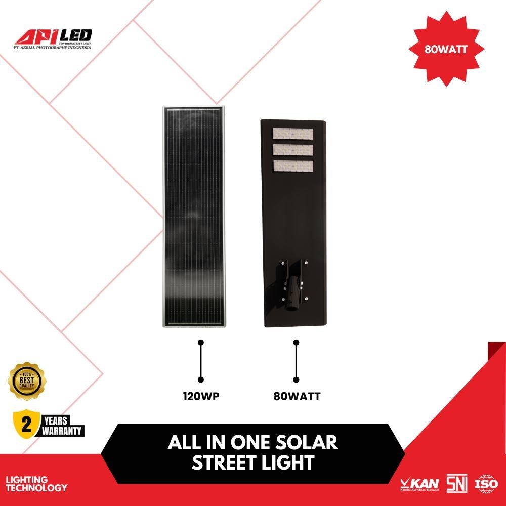 Lampu Jalan PJU PJUTS AIO APILED ALL IN ONE 12.8V 80W Panel Surya 120w Penerangan Jalan Outdoor Sola