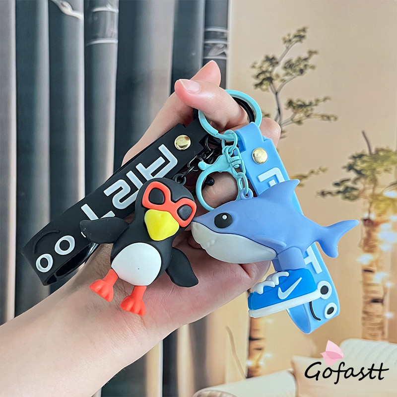 COD Tongkat Kayu Manusia Klasik Gunung dan Sungai Liontin Abstrak Gantungan Kunci Lucu G