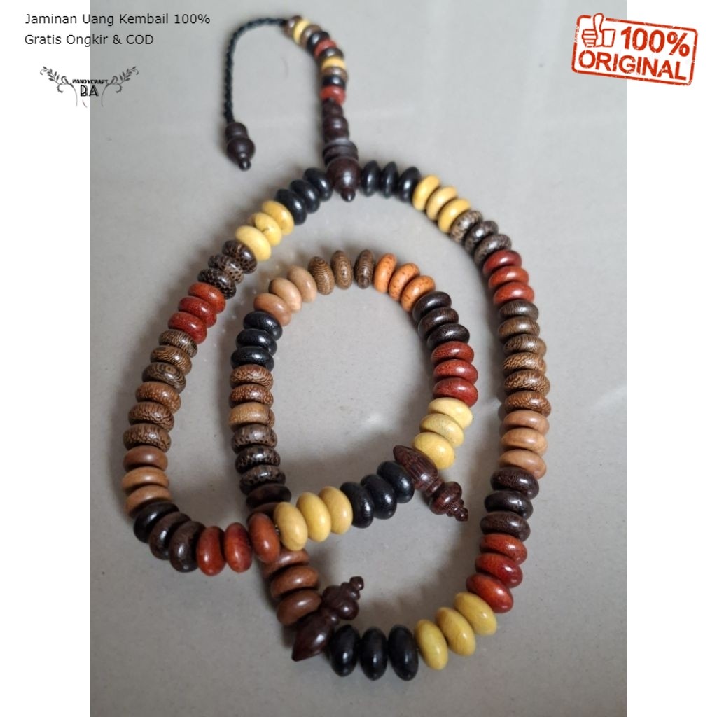 Promo  Tasbih 9 Kayu Bertuah Nusantara Pipih 12mm