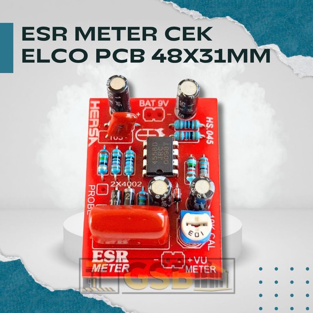 Modul ESR Meter JRC4558D Tester Elco Kapasitor Elektrolit 9V DC