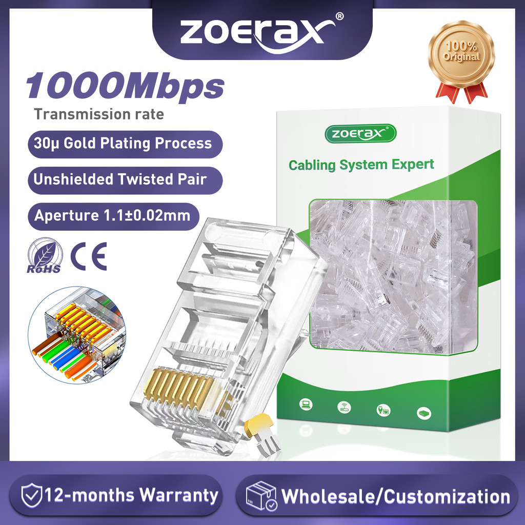 ZoeRax CAT6a Cat6 CAT5e Pass Through Connector
