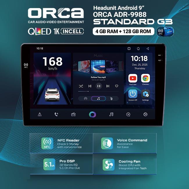 ORCA Head Unit Android Standard Series G3 RAM 4/128 GB NFC