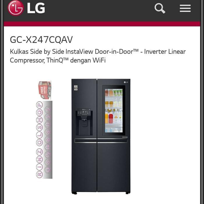KULKAS LG GC-X247CQAV SIDE BY SIDE INSTAVIEW DOOR IN DOOR THINQ