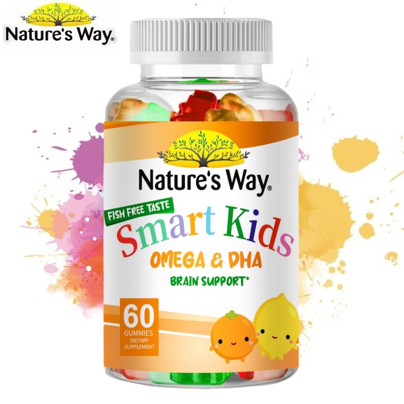 Nature's Way OMEGA 3-6-9 & DHA Kids Gummies dengan Vitamin C – Suplemen Anak untuk Daya Tahan Tubuh,