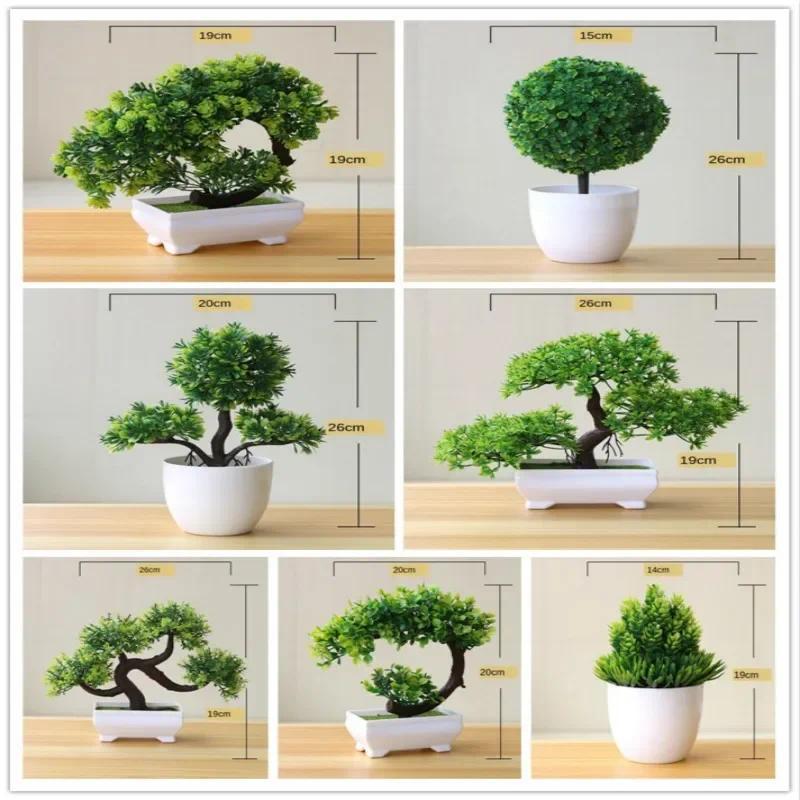 Artificial Plants Potted Bonsai Green Small Tree Plants Fake Flowers Potted Ornaments for Home Garde
