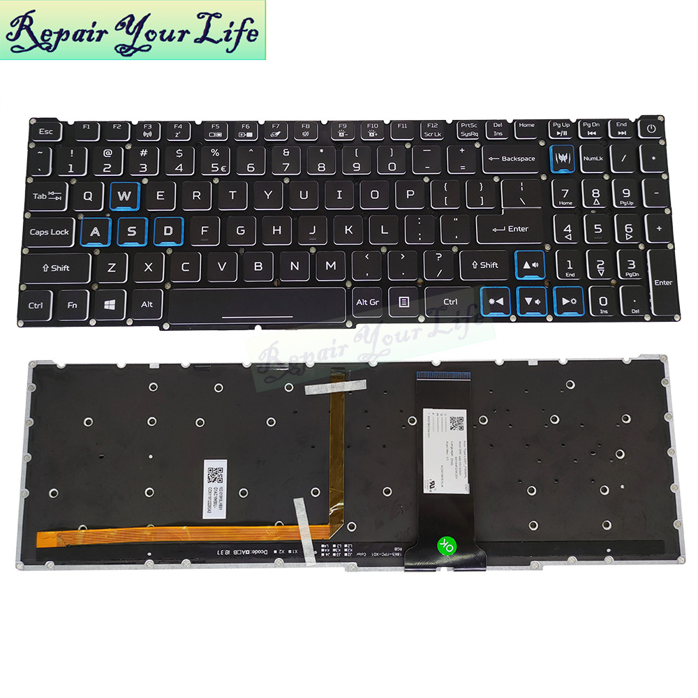 PT-BR Brazil US RGB Backlit keyboard For Acer Nitro AN515-54 -43 AN517-51 52 AN715-51 Notebook PC Ga