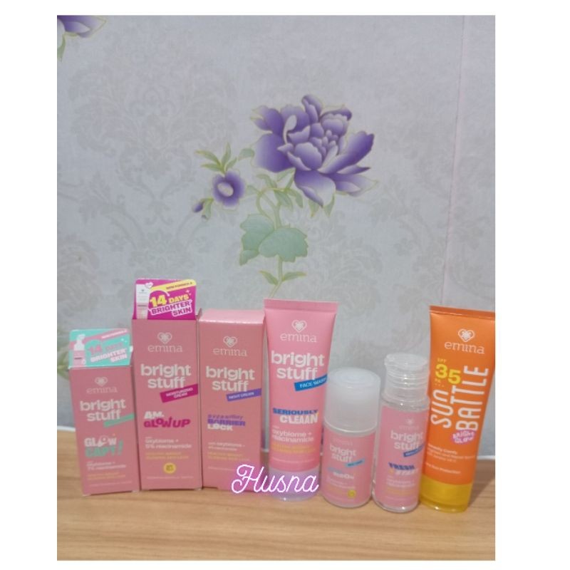 Emina Bright Stuff Paket Hemat Lengkap isi 7 produk Mencerahkan 1 Set Skincare Emina