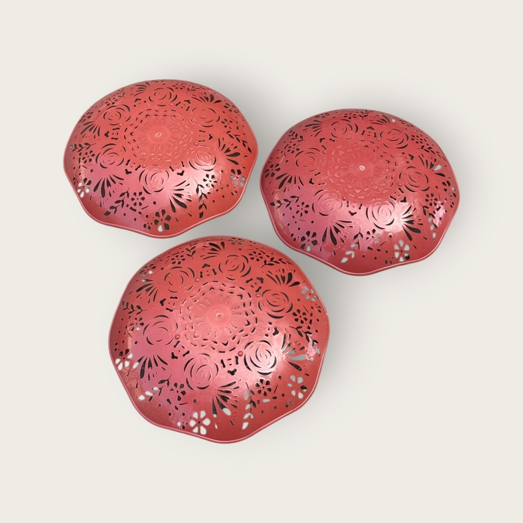 PIRING KRAWANG BUAH PLASTIK LUSINAN | PIRING ROTAN MOTIF PADI | PIRING NASI PECEL SERBAGUNA BTS