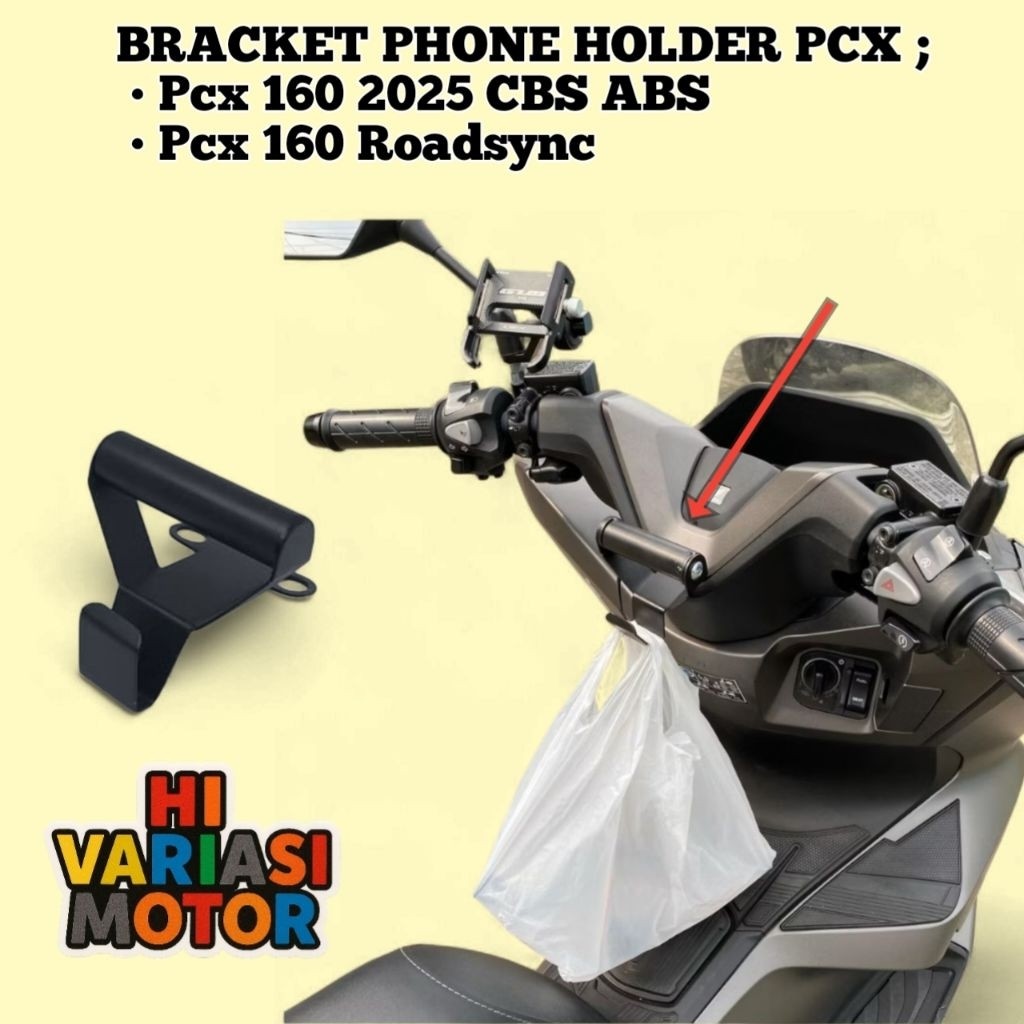 Breket Holder Pcx 160 2025 dan Gantungan Barang New PCX 160 2025 ABS CBS RoadSync - Gantungan Barang