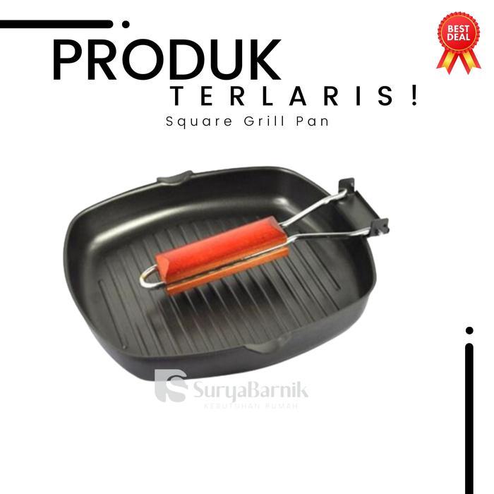 Promo Gratis Ongkir COD Teflon Alat Pemanggang Ikan Daging Serbaguna Square Grill Pan Teplon Pemangg