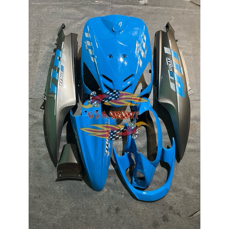 COVER FULL BODY HALUS YAMAHA MIO SPORTY VIETNAM ICE BLUE MIX GREY PLUS STRIPING TRANSPARAN & BEHEL A