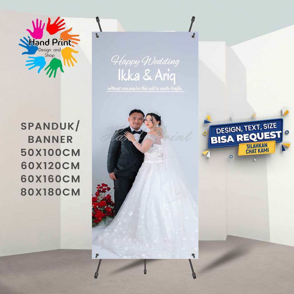 Cetak Spanduk Banner Pernikahan Bisa Request Custom Desain Free MMT Spanduk Custom 60x160