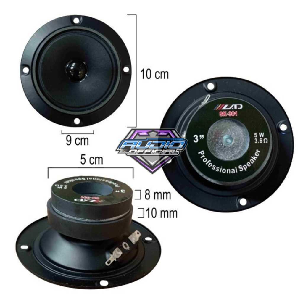Spiker Twiter 3 inch LAD SK-301 / Speaker Middle High Tweeter 3" 5watt 3,6 ohm Original