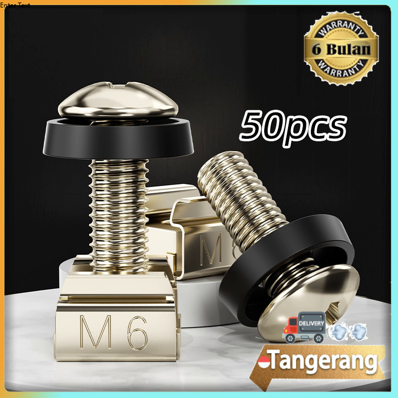 50pcs M6 Mur Baut Lis Besi Lubang Rak / Baut Dan Mur Hard Case