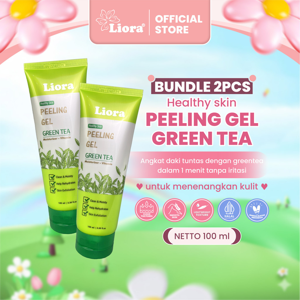 [Bundle Hemat] LIORA Peeling Gel Greentea ( 2 pcs ) - 100 ML | Exfoliasi Gel Lembut Perontok Daki