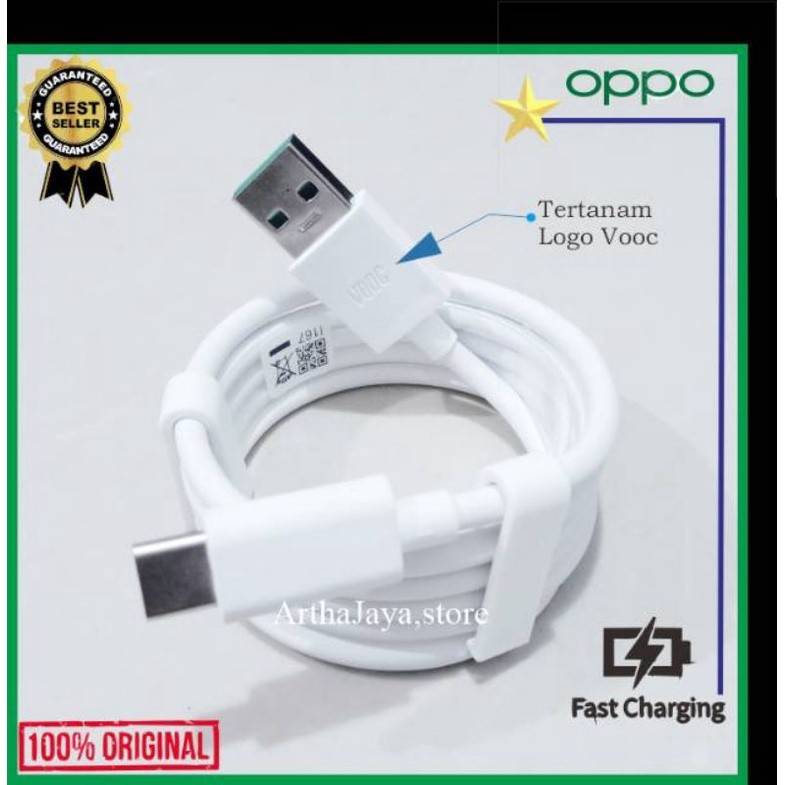 Kabel Data Oppo Reno 2 / 2F VOOC Flash Charge Type C Original 100% Kabel untuk Hp Oppo Reno 3 Pro