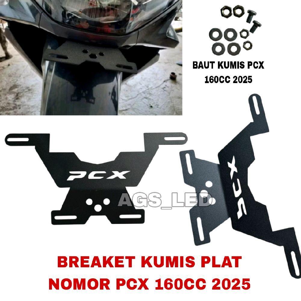 KUMIS PLAT NOMOR PCX NEW 160CC 2025 / BREAKET PLAT NOMOR PCX 160CC 2025/DUDUKAN PLAT NO PCX /BREAKET