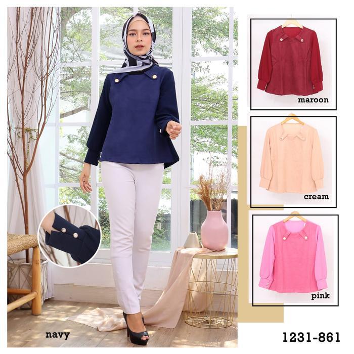 BLUES ATASAN FASHION WANITA MUSLIM TERBARU - 861 - pink