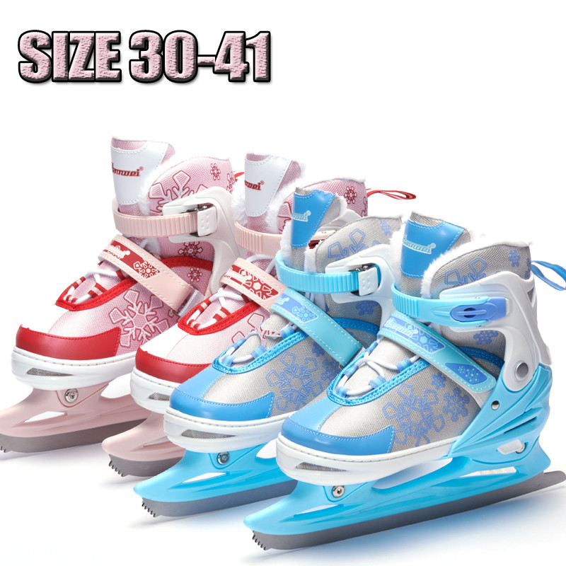 Adjustable Skating Shoes Winter Adult Child Thermal Warm Thicken Ice Figure Skates Shoes Ice Skating
