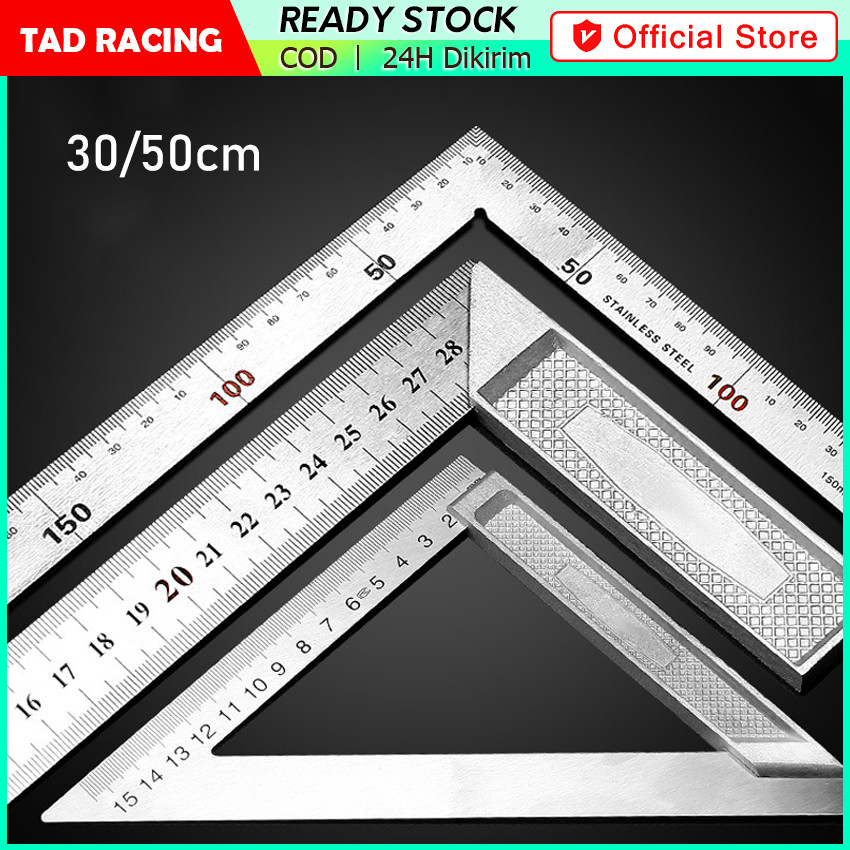 Penggaris Siku Tukang 50/30 cm Stainless Steel Alat Perkakas - Penggaris Siku L