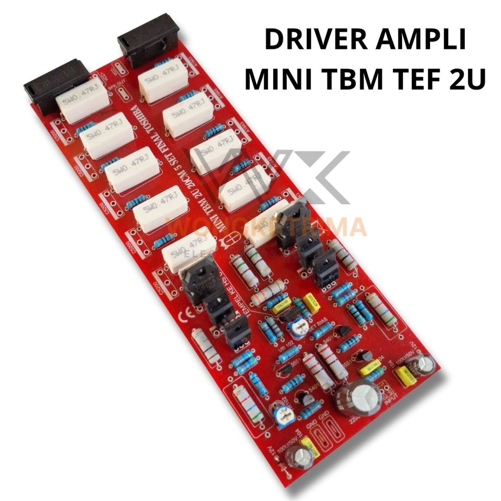 Driver Ampli Mono Mini TBM TEF 2U 5 Set Final Toshiba PCB 20x8cm
