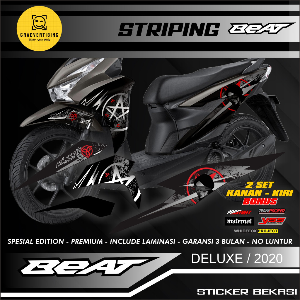 Stiker Striping Variasi Beat Deluxe - Stiker Striping Motor Beat Deluxe