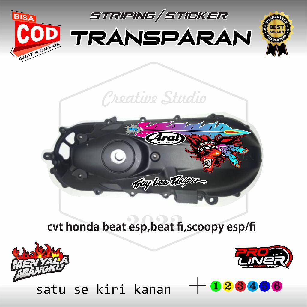STICKER BAK CVT / sticker bak cvt all beat,scoopy bak esp cocok elegan transparan