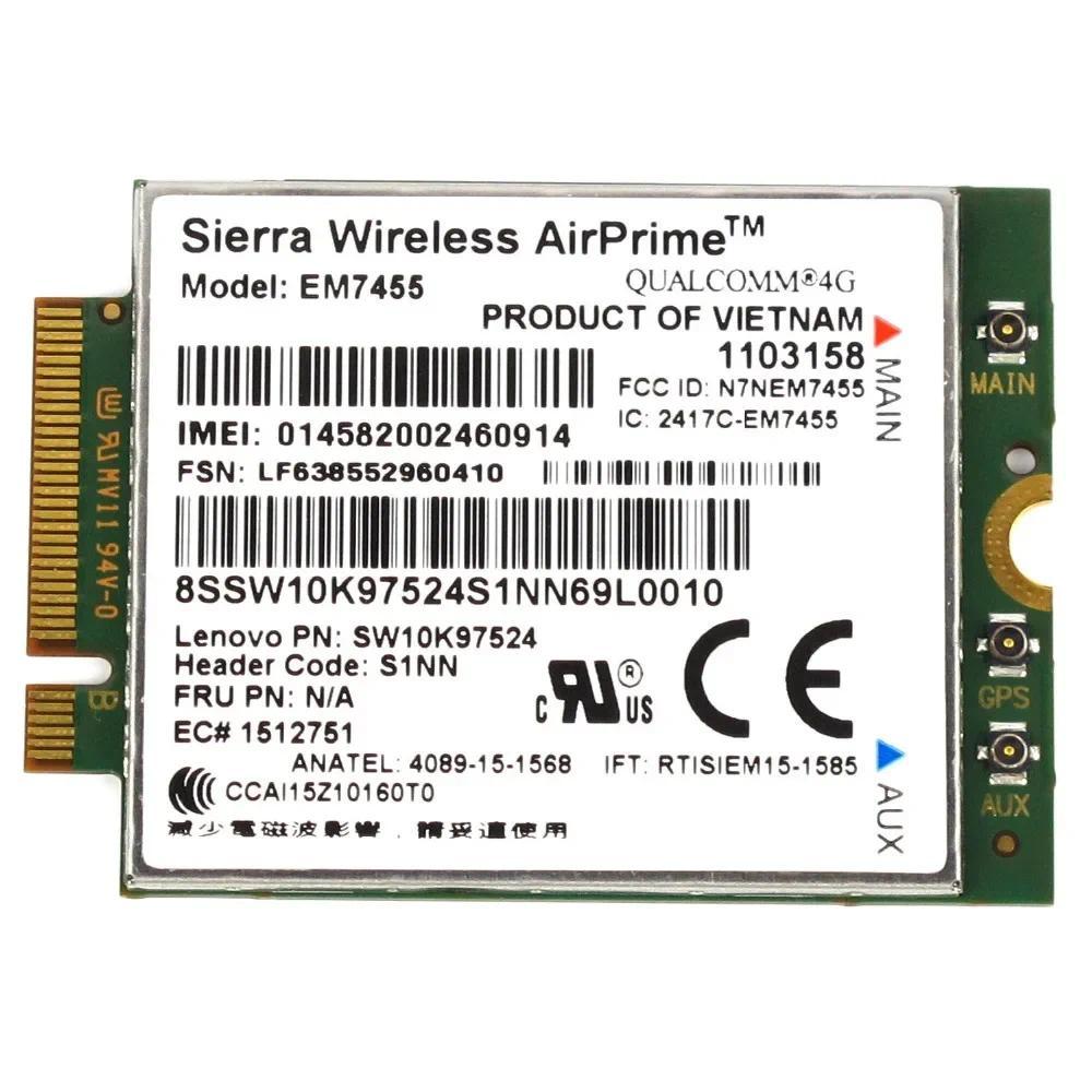 Card for  Lenovo 00JT545 Sierra wireless AirPrime Gobi6000 EM7455 4G LTE NGFF Card