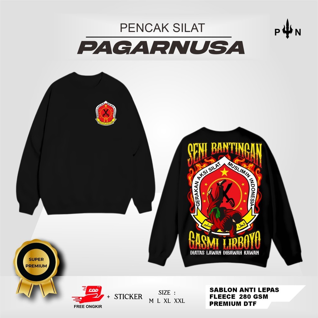 SWEATER PAGAR NUSA SENI BANTINGAN GASMI LIRBOYO - SWEATER DESAIN TRISULA LENGAN PANJANG - SWEATER DE