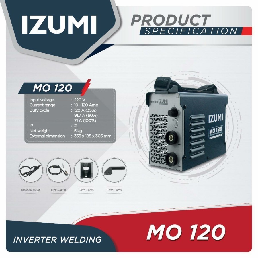 IZUMI MO120 / MO128 MESIN LAS 450 WATT - Inverter MMA Trafo Las Listrik ORIGINAL BERGARANSI
