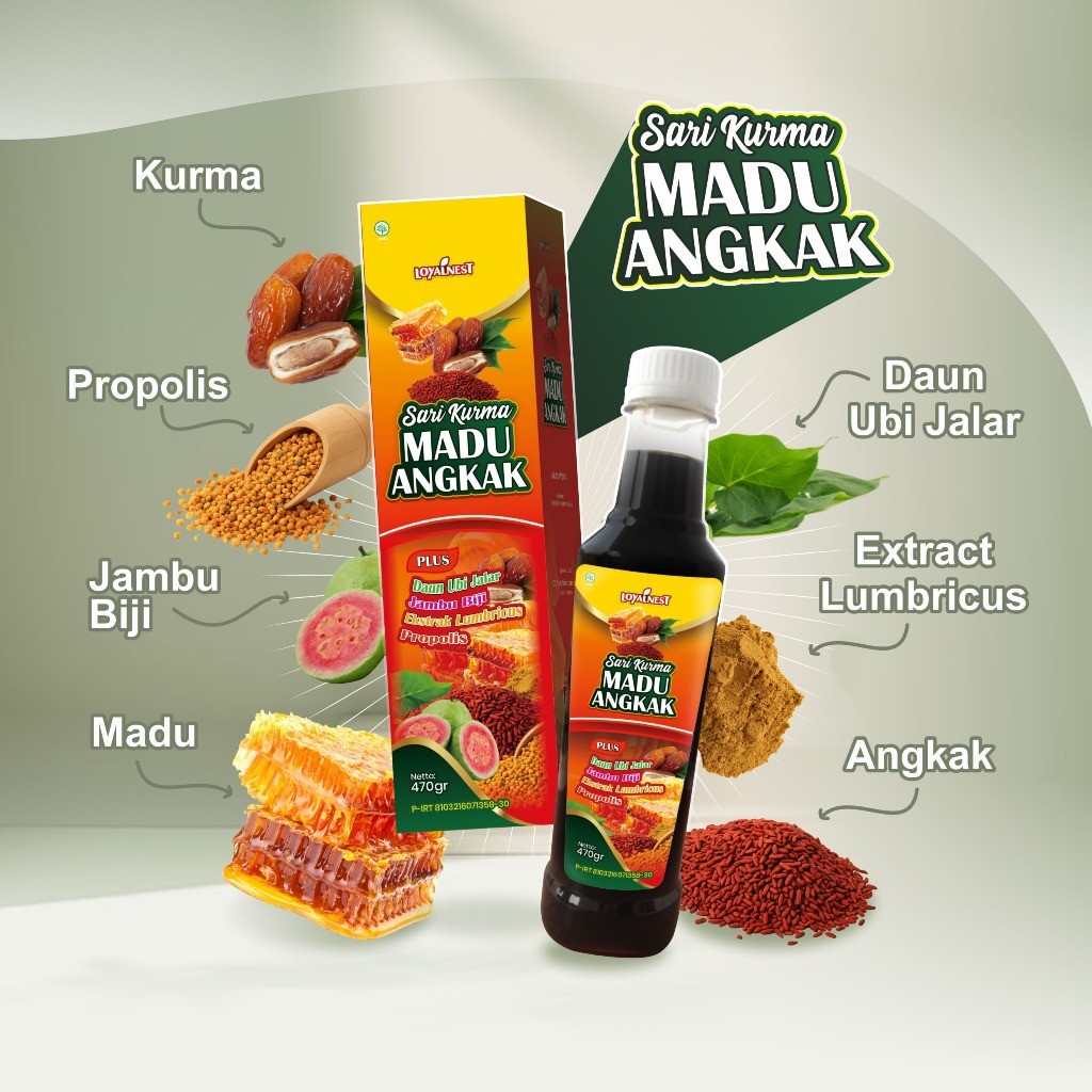 SARI KURMA MADU ANGKAK BY LOYALNEST - MADU HERBAL ALAMI KAYA MANFAAT ISI 470GR (08)
