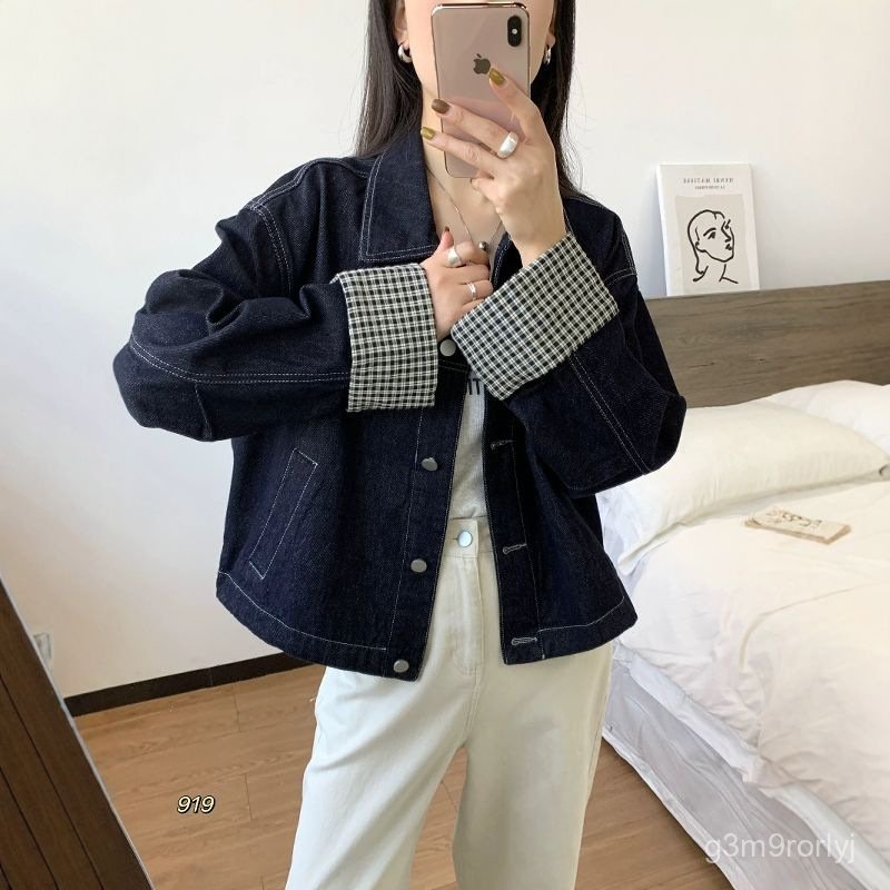 Women's New Fashion Loose Fit POLO Collared Denim Jacket Top
